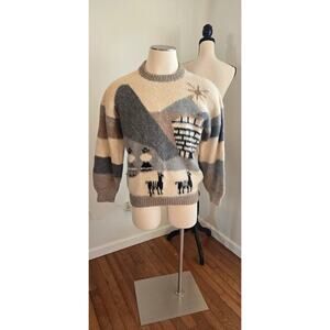 Mens vintage hand knitted wool sweater